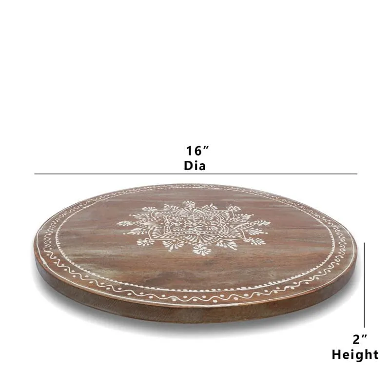 Tribal Design Wood Lazy Susan media 4