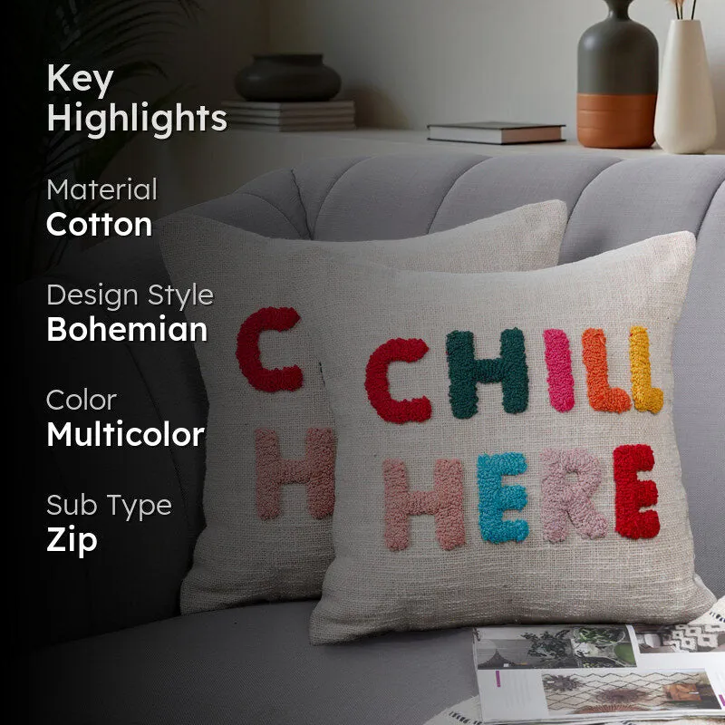 Chill Here Tufted Cushion Cover Set - Set Of Two media 2