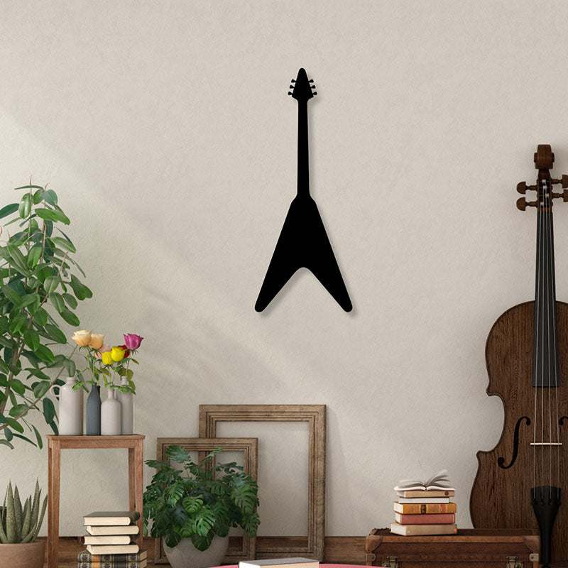 Electric Guitar Black Iron Wall Accent