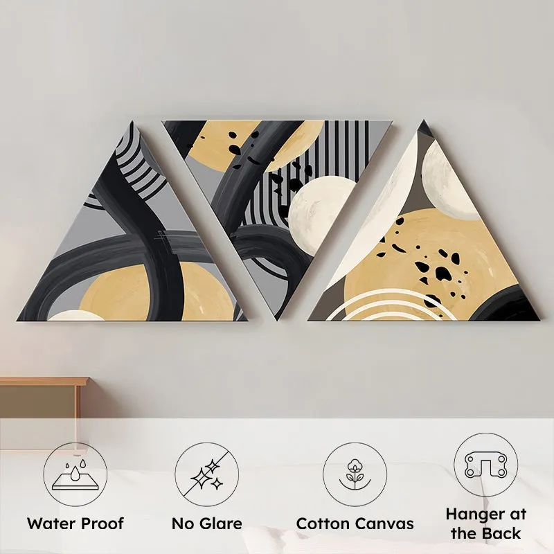 Blackstone Triad Abstract Canvas Wall Art - Set Of Three media 5