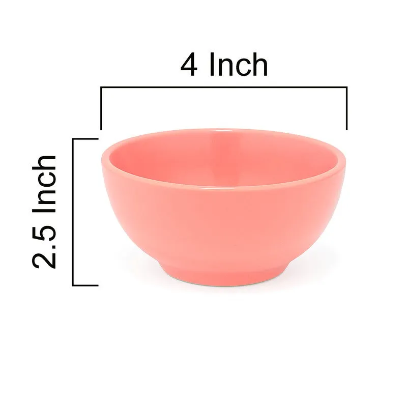 Roska Pink Ceramic Snack Bowls (180 mL Each) - Set Of Four media 8