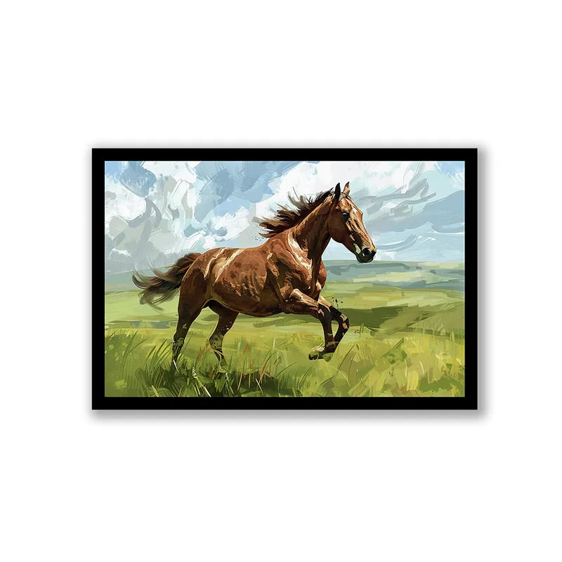 Galloping Roan Stallion Wall Art with Black Frame media 3