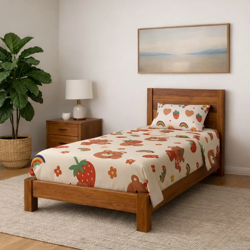 Bohotastic Microfiber Bedsheet (Peach) - 115 GSM media 1