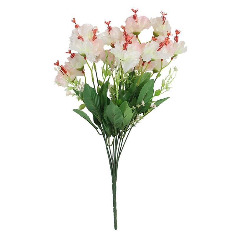Faux Hibiscus Floral Bunch (White) - Set Of Two media 6
