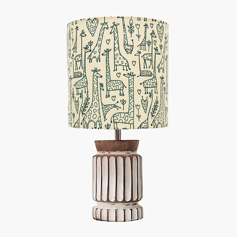 Regent Carved Fabric Table Lamp - Beige,White media 3