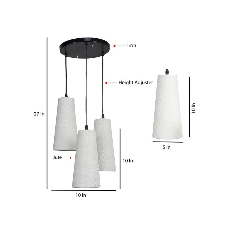 Nordic Neutral Triple Metal Ceiling Lamp - White media 8