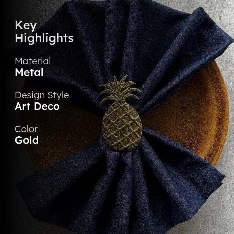 Silver Pineapple Napkin Ring - Set Of Four media 2
