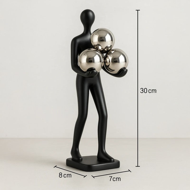 Modern Balance Trio Sphere Figurine Showpiece - Black media 6
