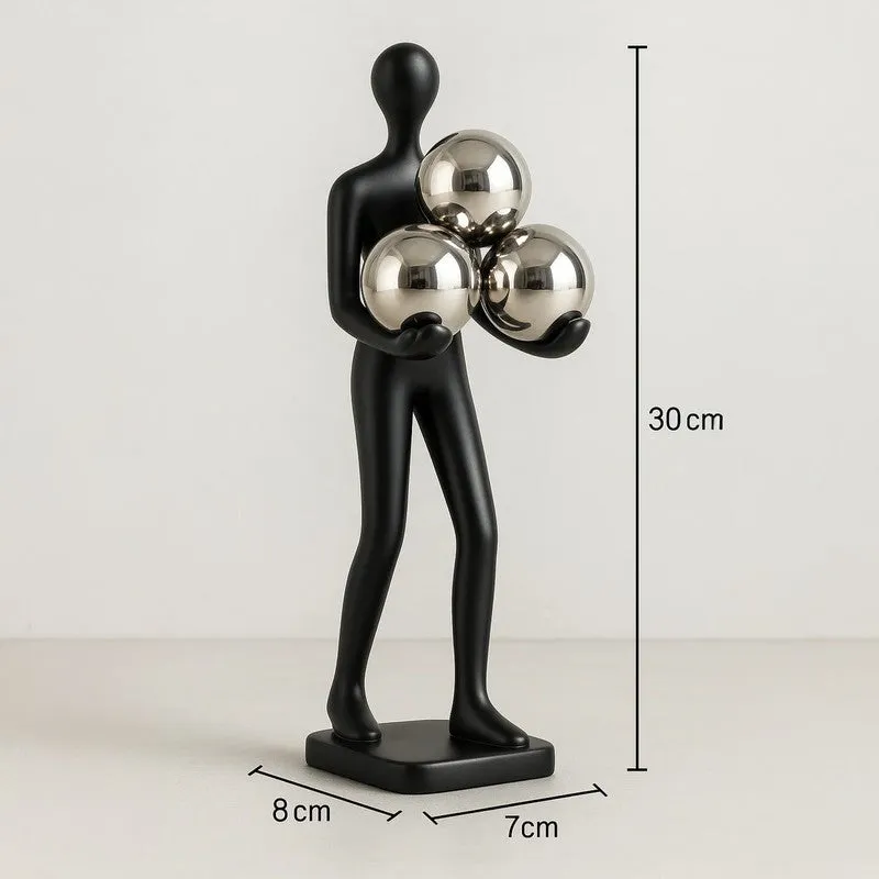 Modern Balance Trio Sphere Figurine Showpiece - Black media 6