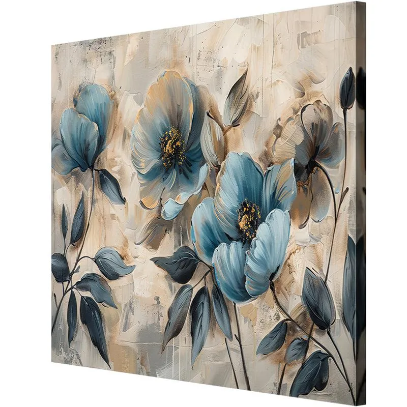 Blossoms in Blue Wall Painting media 5