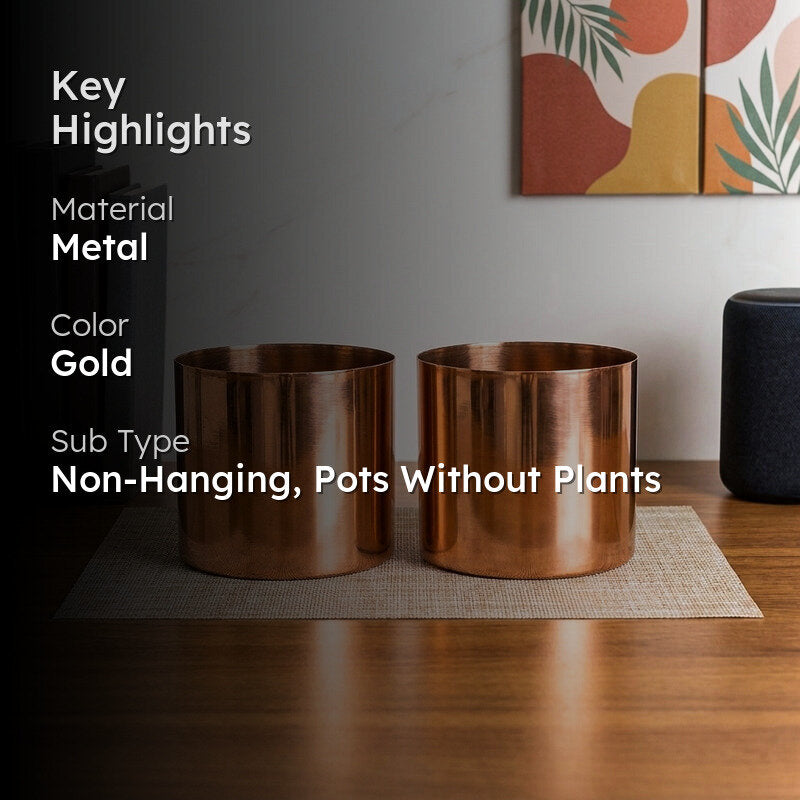 Brida Metal Planter - Set Of Two media 2