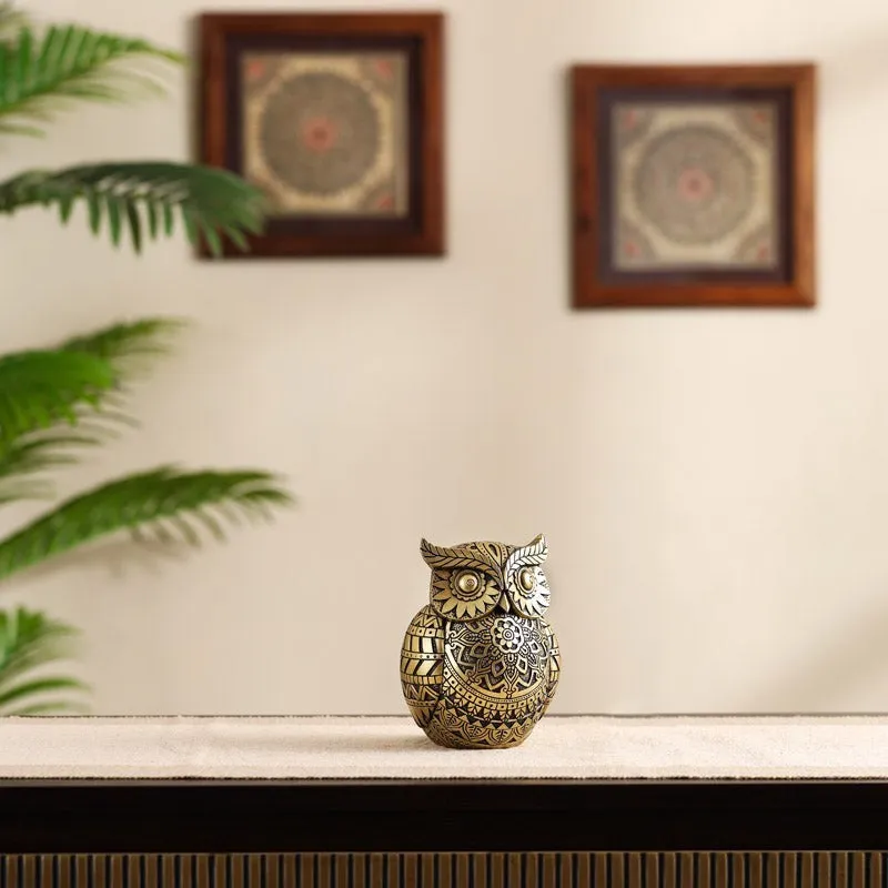 Ornate Lucky Owl Showpiece media 5