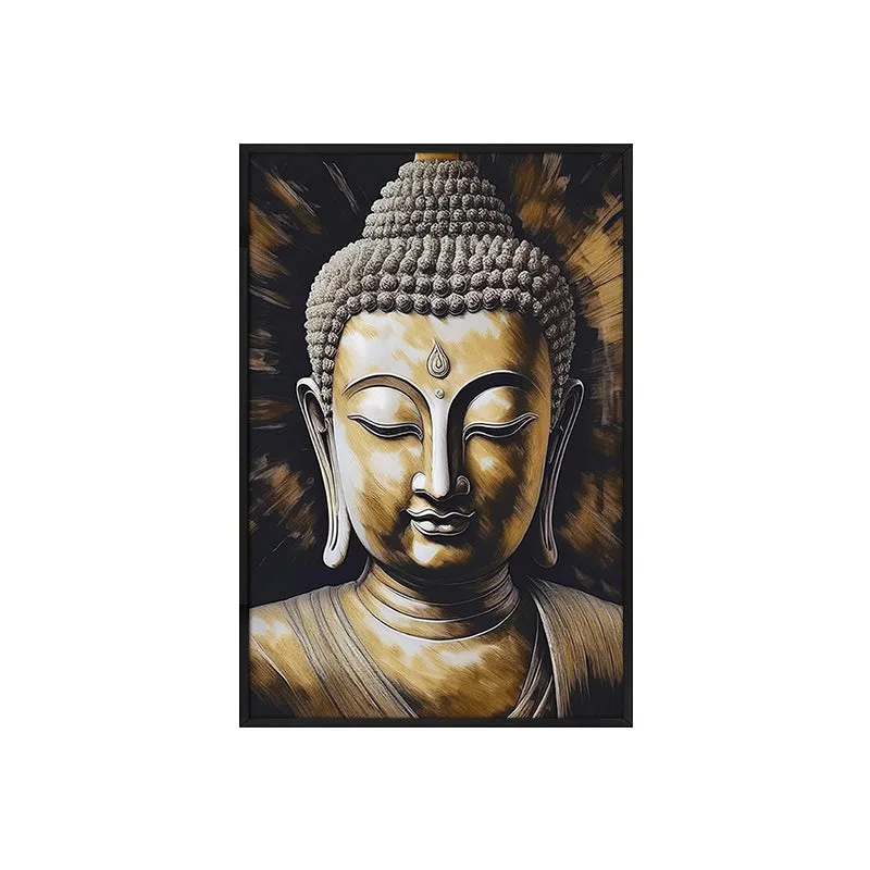 Golden Serenity Wall Painting With Frame media 4