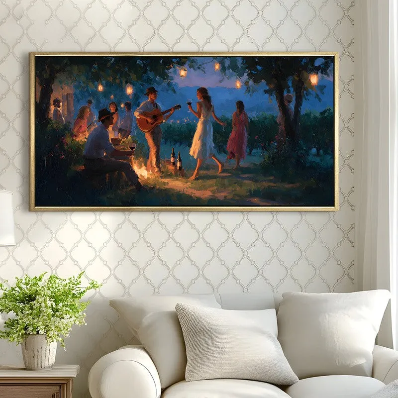 Firelight Serenade Canvas Wall Painting With Frame media 4