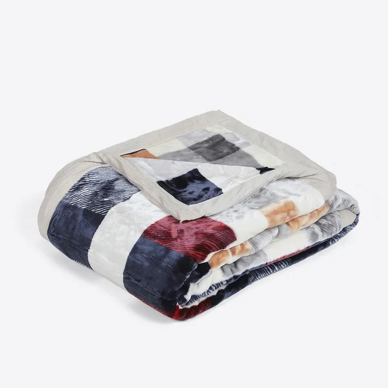 Monte Carlo Montana Mosaic Blanket (Black,White) - 597 GSM media 5