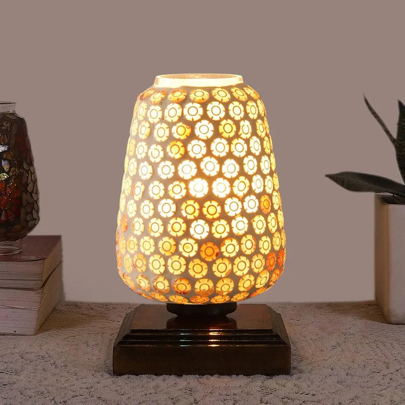 Miraelle Glass Table Lamp With Wooden Base - Multicolor media 3
