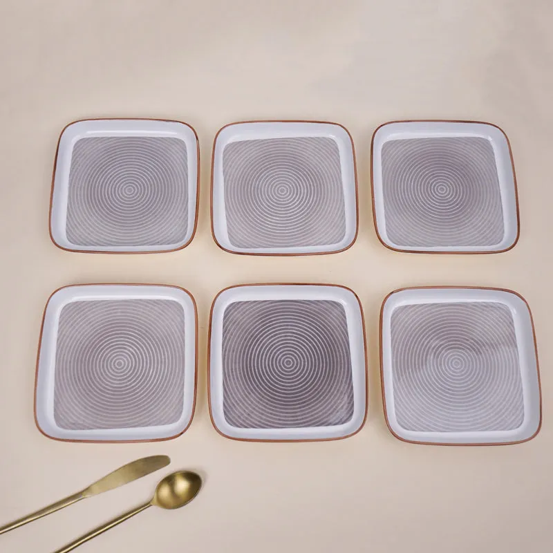 Trovo Square Snack Plate - Set Of Six media 1