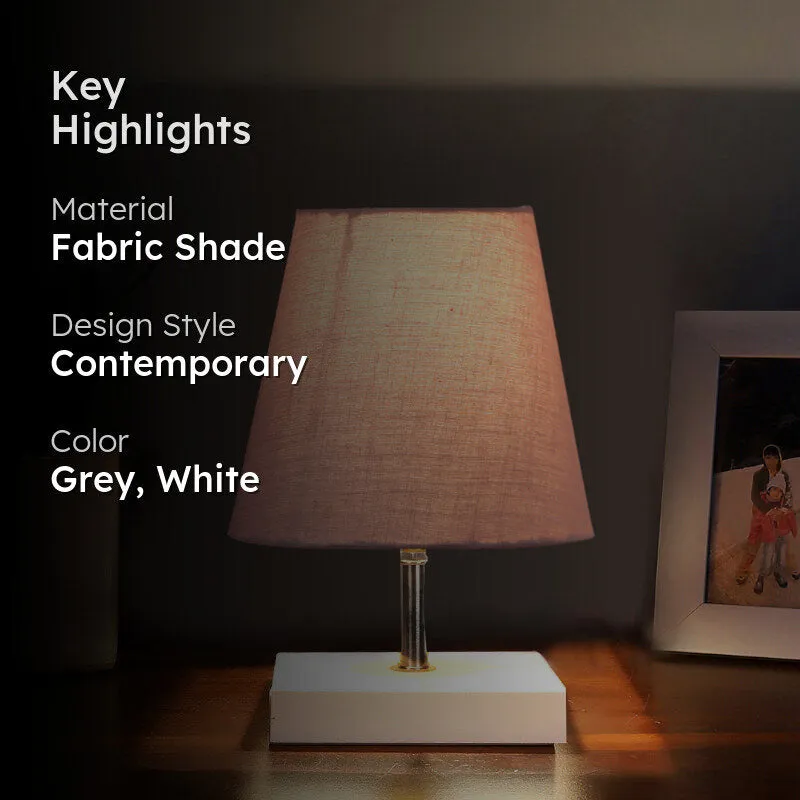 Alsa Fabric Table Lamp - Grey,White media 2