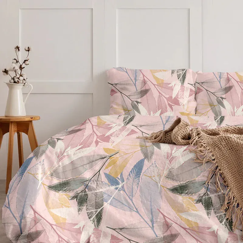Springtime Printed Cotton Duvet Cover - Pink media 4