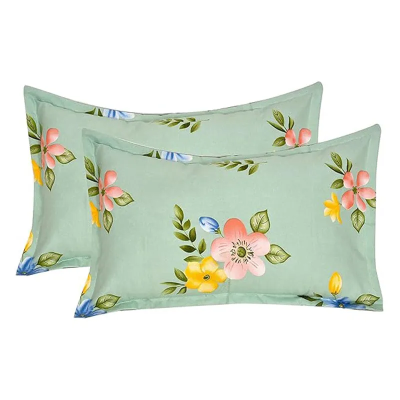 Clemeta Floral Microfiber Bedsheet (Light Green) - 130 GSM media 4