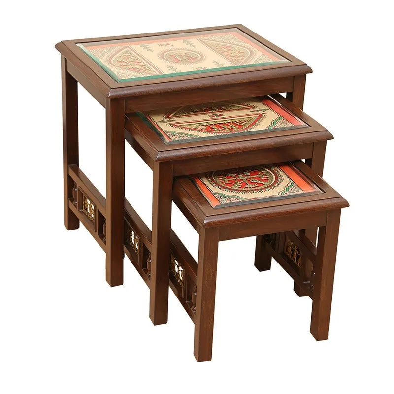 Manor Teak Wood Nesting Stools - Set of Three media 4