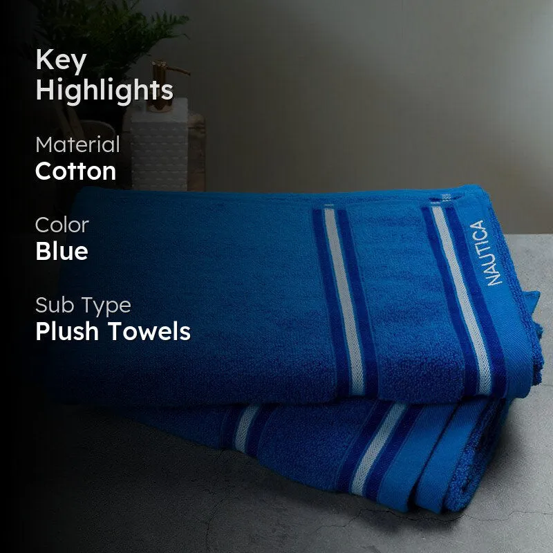 Nautica Dove Down Cotton Towel Set (Royal Blue) - Set Of Two media 2