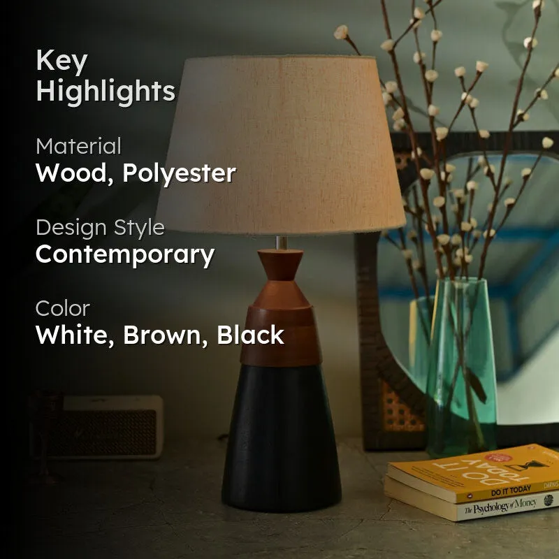 Ormo Wooden Table Lamp - White,Brown,Black media 2