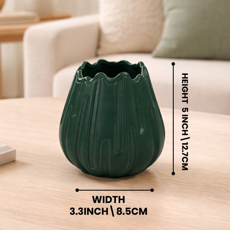 Quirky Pottery Vase - Green media 8