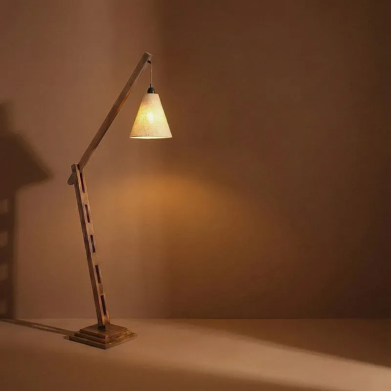ConicalGlow Wooden Floor Lamp - Brown media 7