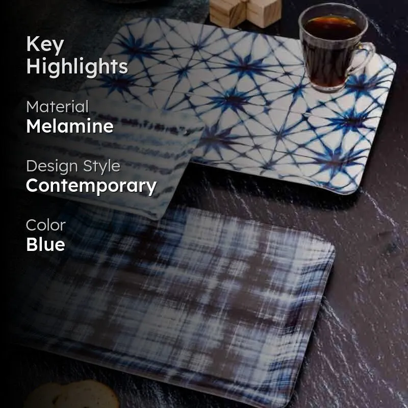 Shibori Beauty Melamine Serving Tray - Set of Three media 2