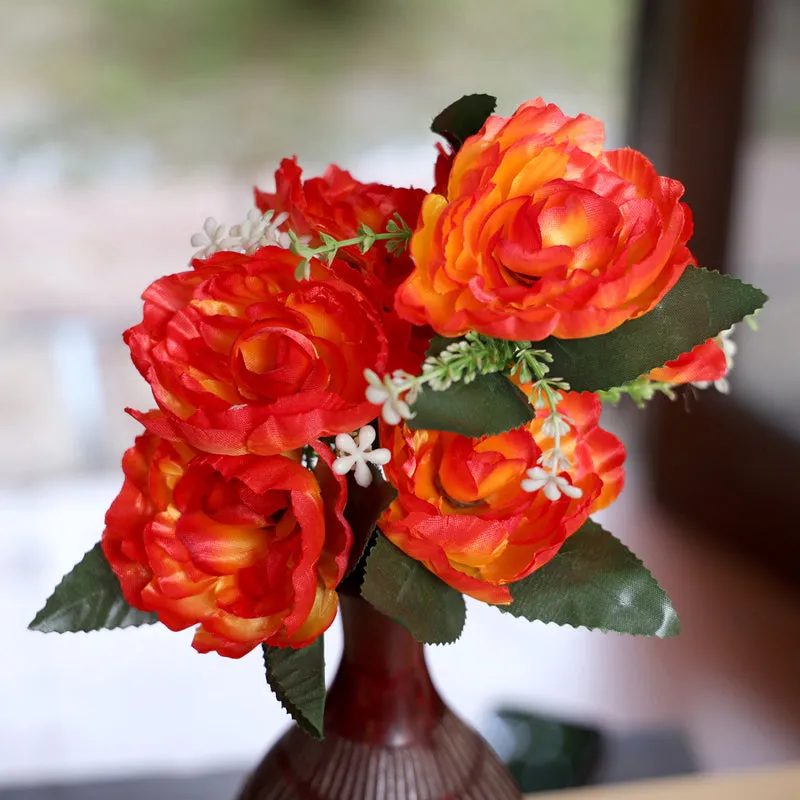 Fiora Artificial Rose (Orange) Set of Two media 3