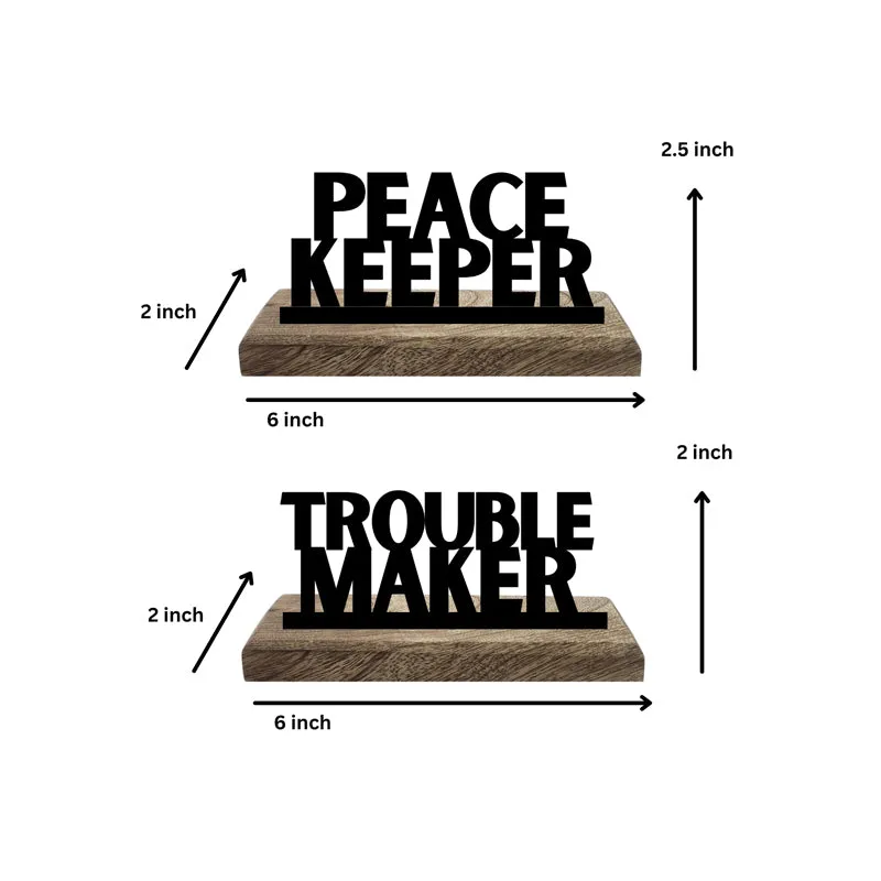 Trouble Maker Typography Showpiece - Set Of Two media 5