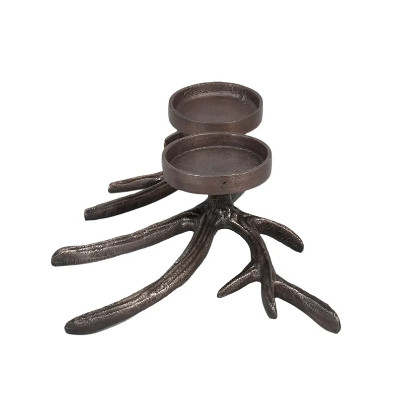 Antler Charm Candle Holder - Black media 3