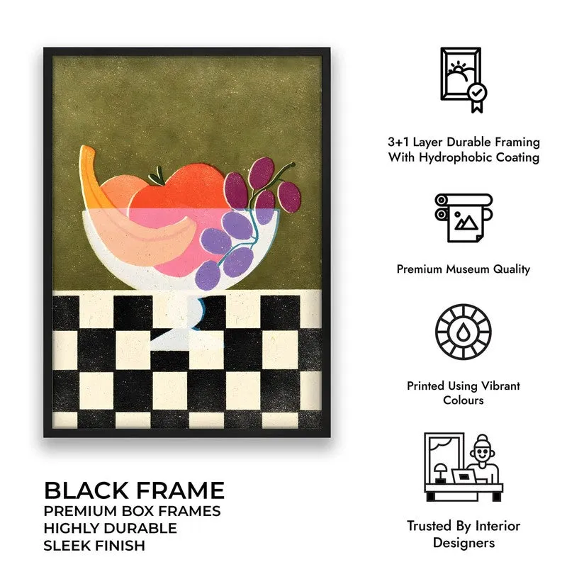 Check Bowl Archival Canvas Wall Art - Black media 10