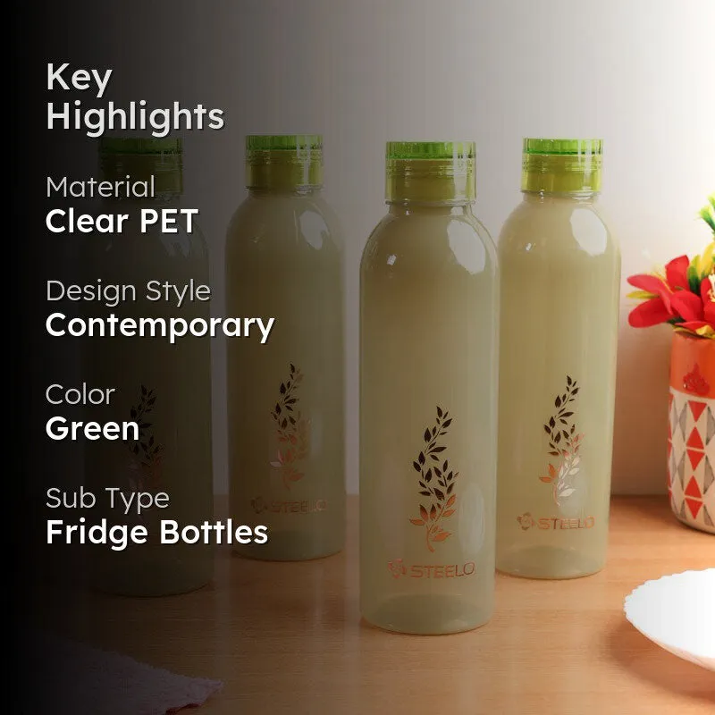 AquaBloom Green Clear PET Bottle (1000 mL Each) - Set Of Four media 2