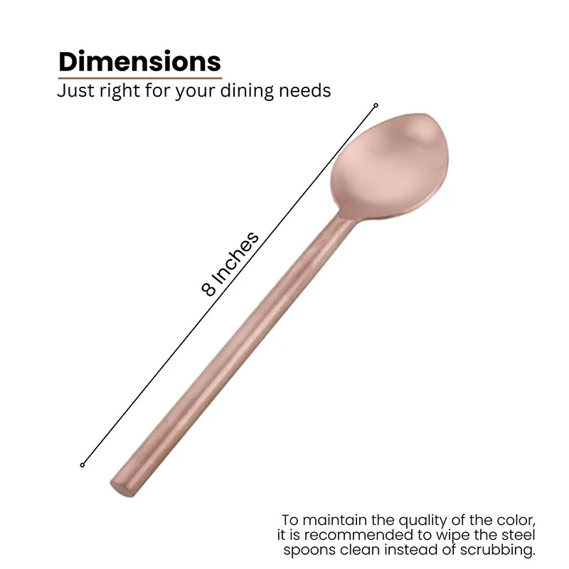Zarif Stainless Steel Spoon Set (Copper) - Set Of Six media 8