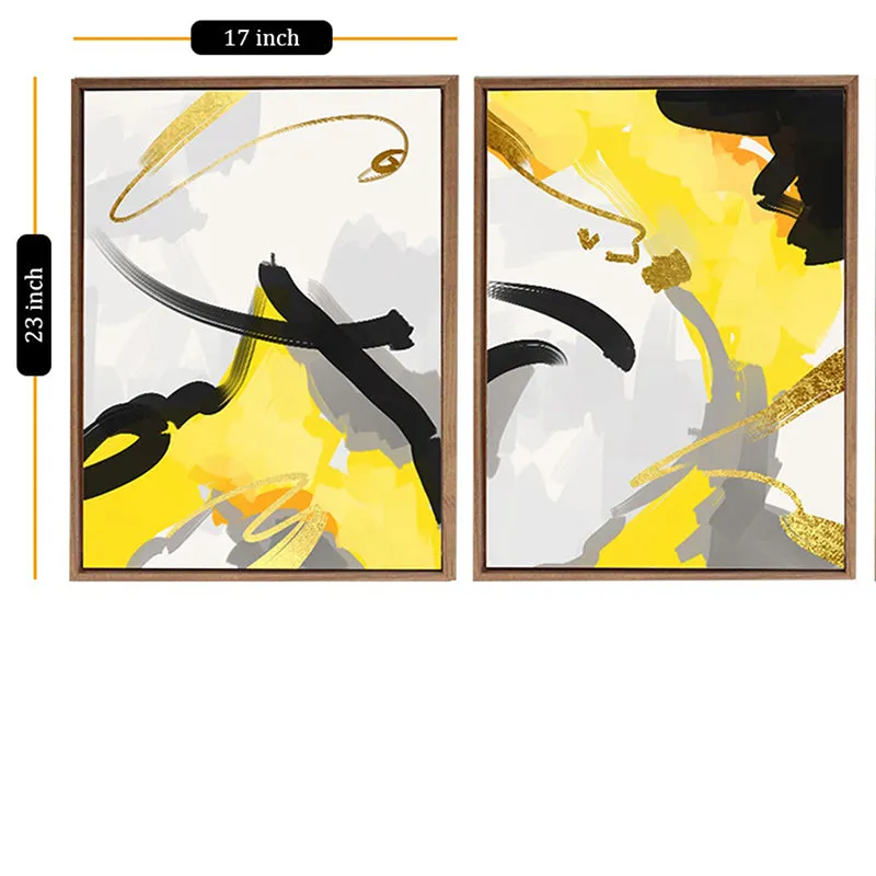 Abstract Gold Wall Art - Set Of Two media 3