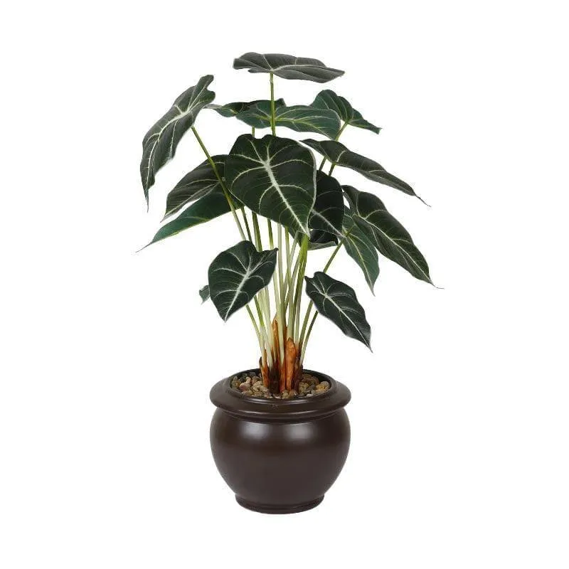Faux Alocasia Bonsai In Ceramic Pot (59 cms) - Brown media 3