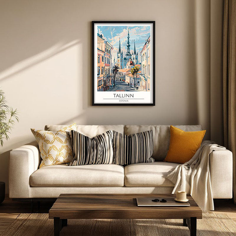 Vintage Tallin Framed Canvas Wall Painting