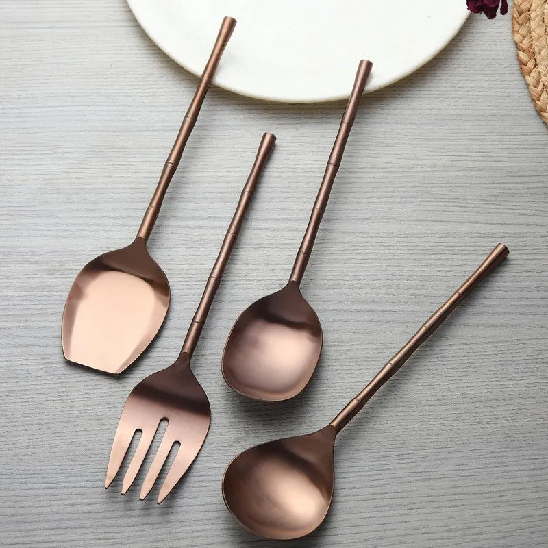 Bamboo Elegance Rose Serving Set - Four Piece Set media 3