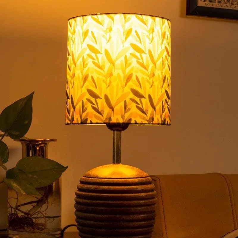 Grey Glamour Dome Fabric Table Lamp - Multicolor media 1
