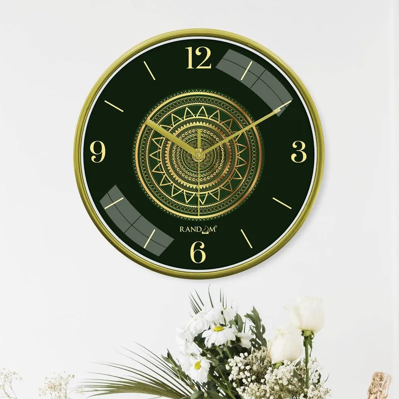 Yuga 3D Printed Mandala Wall Clock - Deep Emrald Green media 1