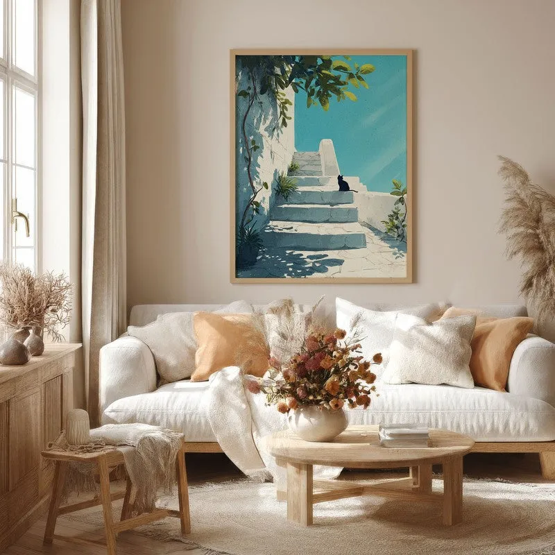 Terracotta Trail Canvas Wall Painting - Brown Frame media 4