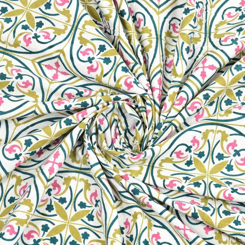 Nesten Cotton Bedsheet (Pink,Green) - 240 TC media 6