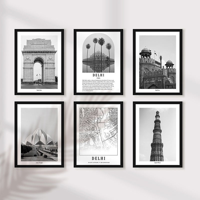 Monochrome Monuments III Wall Art With Frame - Set Of Six media 5