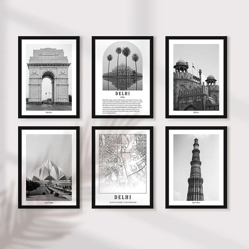 Monochrome Monuments III Wall Art With Frame - Set Of Six media 5