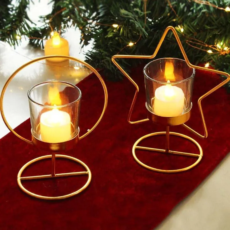 Starry Round Tealight Candle Holder - Set Of Two media 3