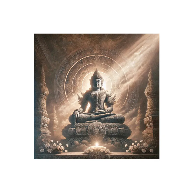 Temple Glow Buddha Wall Painting media 5