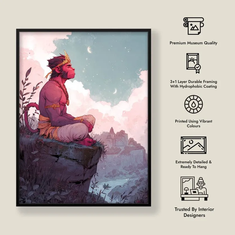 Sri Hanuman Divine Peace Spiritual Archival Paper Wall Art media 8