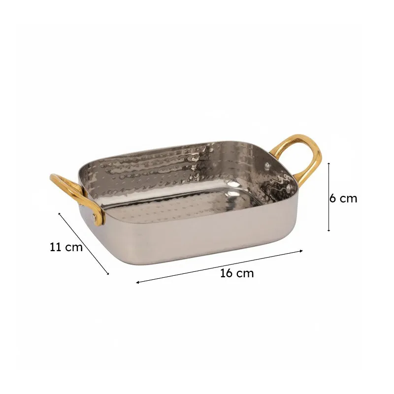Vintage Charm Hammered Rectangular Serving Pan - 300 ML media 6